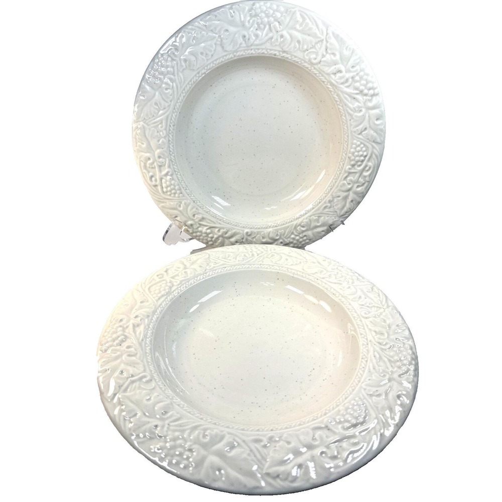 VTG Pair of WEDGWOOD Pasta/Soup Bowl English Terrace Stone Japan 1999 10.25" EVC - Picture 1 of 9